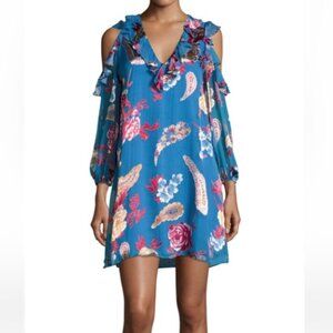 Alice + Olivia size small Giovanna cold shoulder floral print cocktail dress